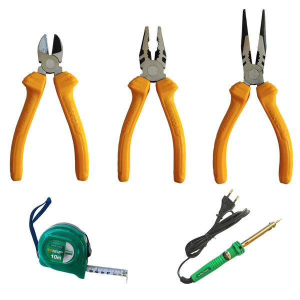 Pliers Set 3 Pcs Set High Quality, Solder Iron &amp; Free 10m Measuring Tape