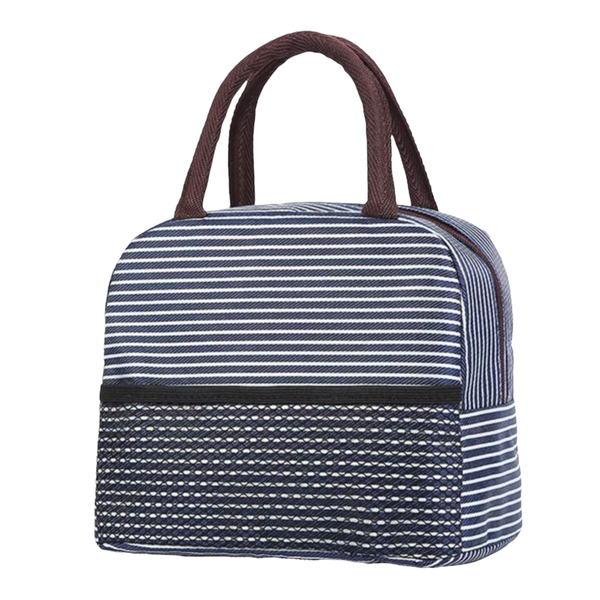Stripe Insulated Lunch Bag Portable Foil Cooler Bag