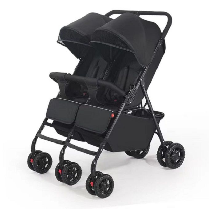 Double Side Twin Baby Stroller -Black