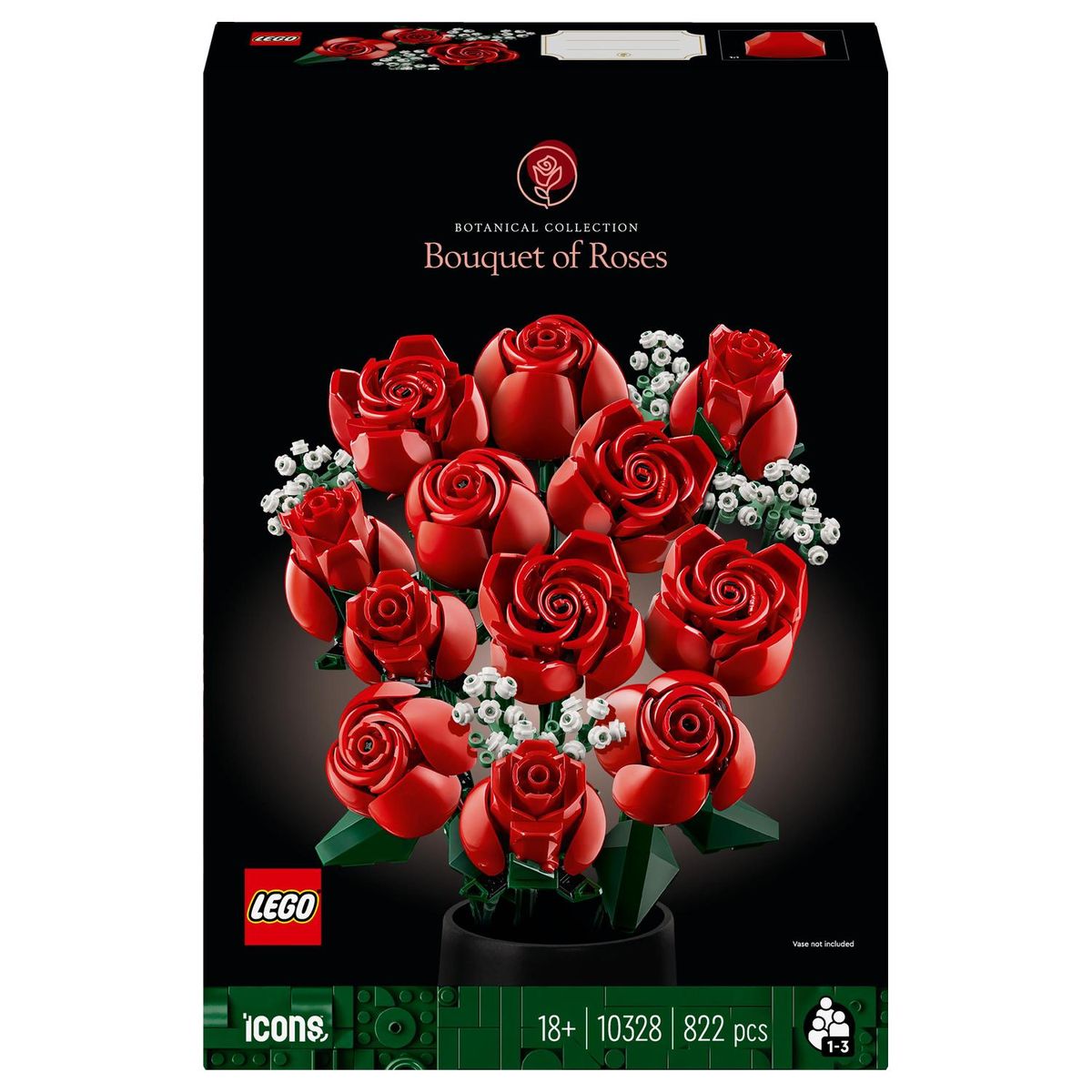 LEGO® Icons Bouquet of Roses 10328 Building Blocks Toy Set; Flowers