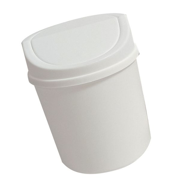 Desktop Mini Trash Bin with Flip Cover Lid - Plastic Waste Paper Basket Org