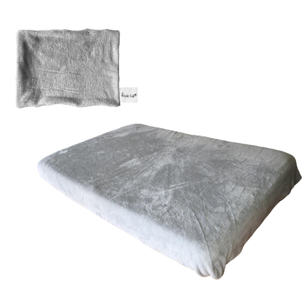 Baby Cot Fitted Sheet &amp; Pillowcase - Winter Fleece -1040x720mm-Maroon