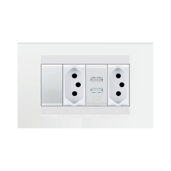 Gewiss - 16A 2XSA Sw Socket Outlet + N-Type Skt Chorus One White