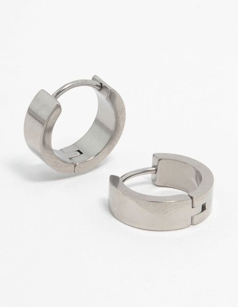Lovisa Titanium Classic Flat Hoop Earrings