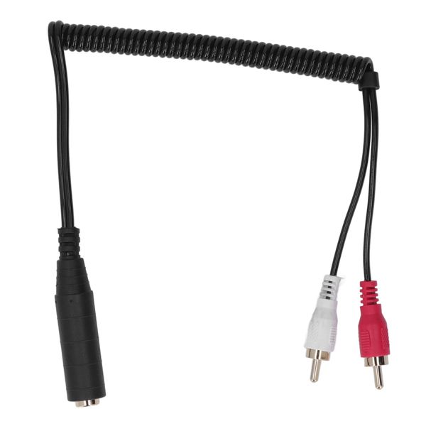 6.35mm to RCA - coiled stereo