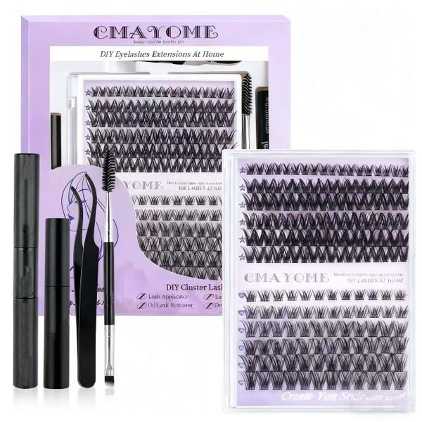 126 Pieces Eyelash Extension Kit, 10-16mm Thin Eyelashes DIY Kit