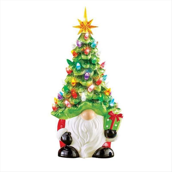 Christmas Decorations - 6.2Inch Lighted Up Gnomes Christmas Tree with Mult