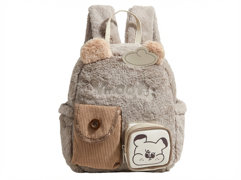 Y2K Style Furry Backpack, Soft Plush Bunny Shoulder Bag for Daily &amp; Travel