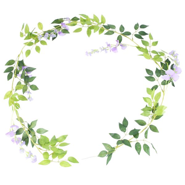 2Pcs 7Ft/Pcs Artificial Wisteria Vine, Flower Garland Wisteria,Purple