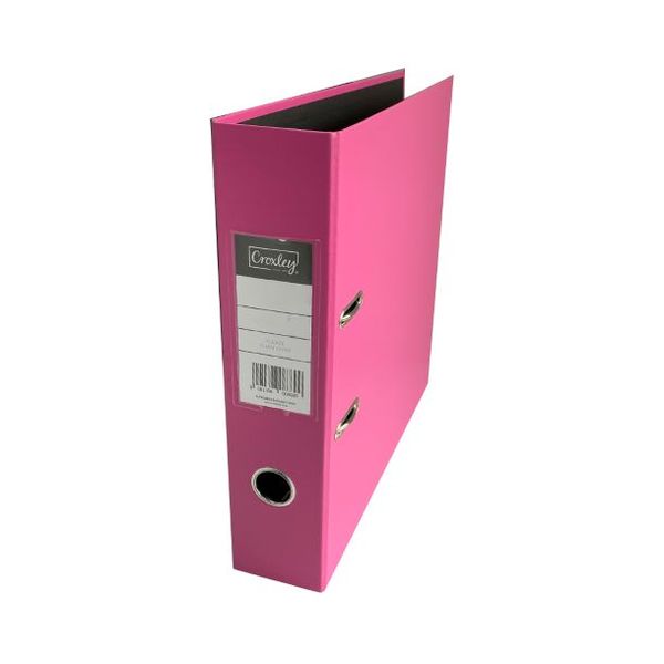 JD1028 CROXLEY P/P Lever Arch File 70mm - Black Inner, Pink Outer - Box 10