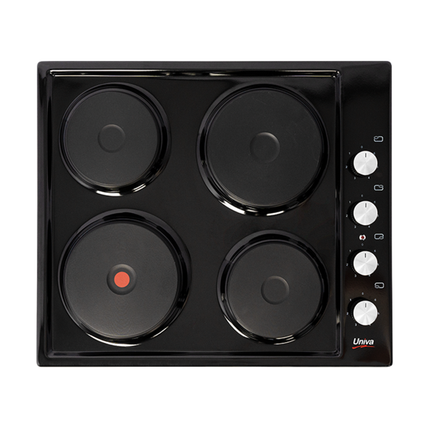 Univa 4 Solid Plate Hob With Control Panel - U156B - Black