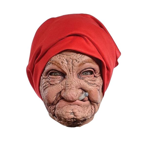 Toy Old Woman Latex Halloween Horror Head Mask Cosplay -24cm