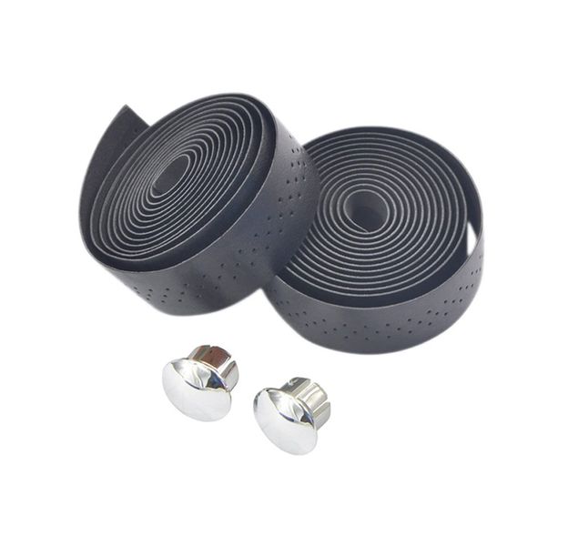 2 Piece PU Leather Road Bike Bar Straps Bicycle Handlebar Tape
