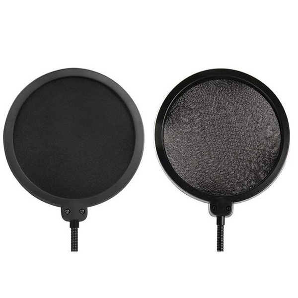 Tight Mesh Dual-Layer Flexible Gooseneck Microphone Pop Filter Shield