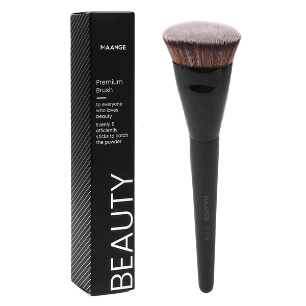 Maange Single Flat Round Tube Flat Head Foundation Makeup Brush