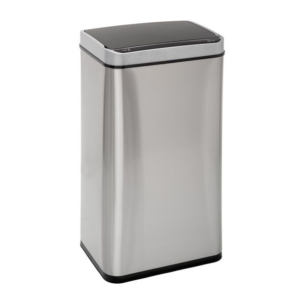 5five S/S Silver Rectangular Motion-Sensor Bin 40Lt