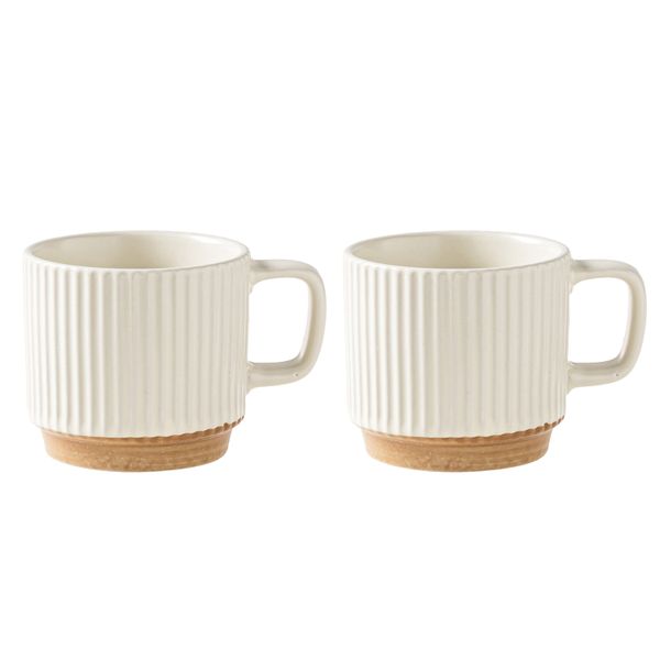 Retro Handmade Ceramic Mug Coffee Milk Cup 2 Pieces Set