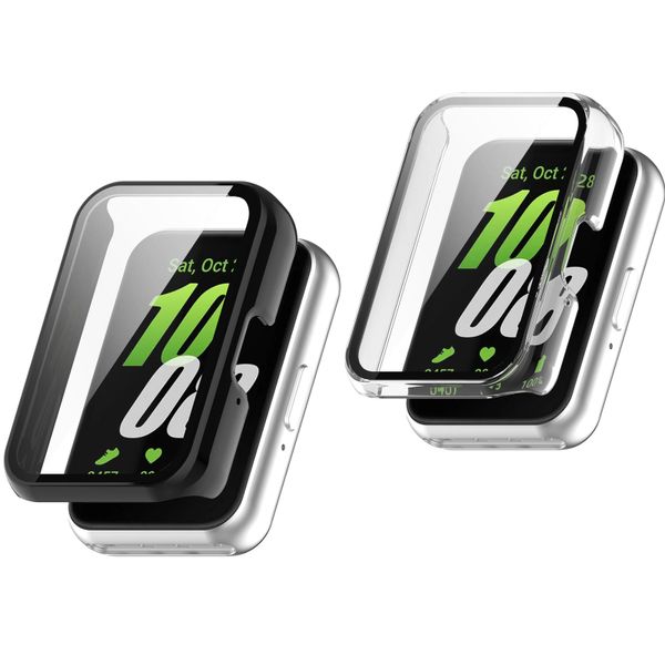2 Pack Case Compatible with Samsung Galaxy Fit3 - Black/Transparent