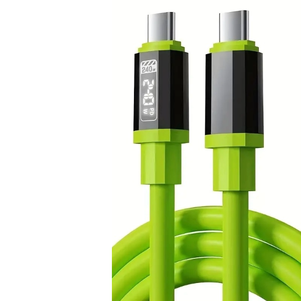 240W Fast Charging Cable with Real-Time Power Display Type C to Type C
