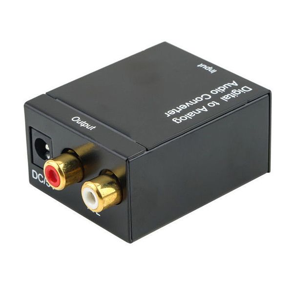 Optical Coaxial Toslink to Analog Audio Converter Adapter