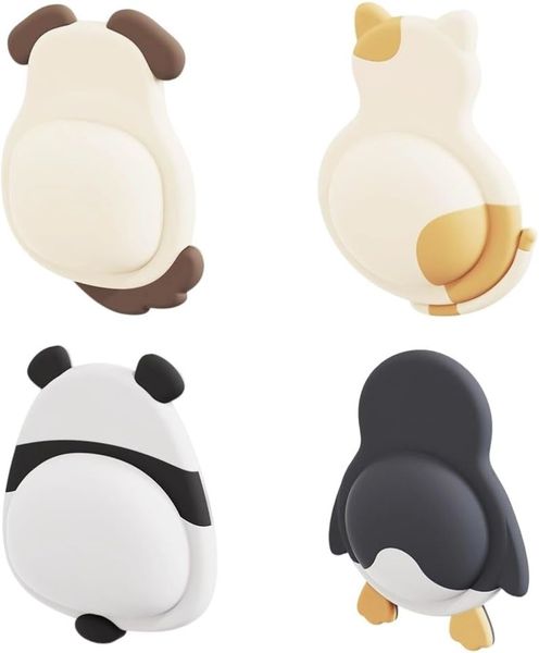 Door Stoppers Wall Protector Self Adhesive Cartoon Animal Door Pads - 4 Piece