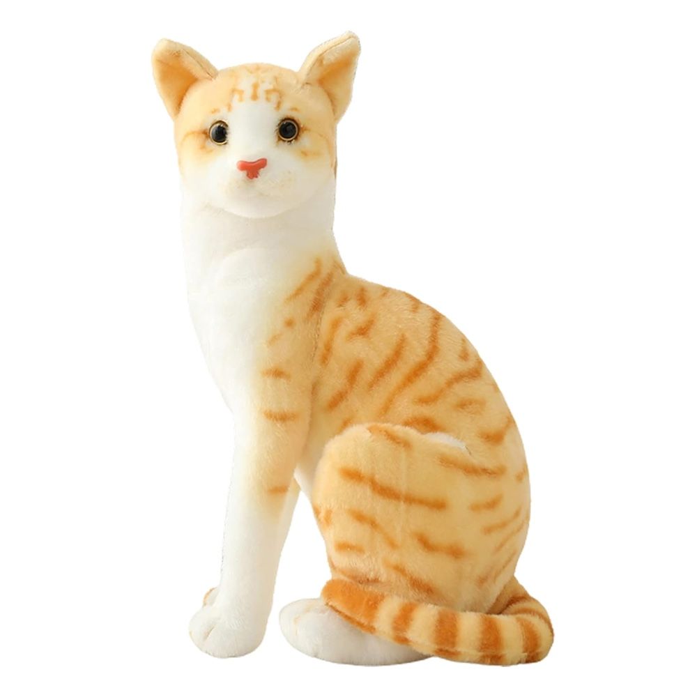 Toy Realistic Animal Stuffed Simulation Cute Tabby Cat Plush Toy - 25cm ...