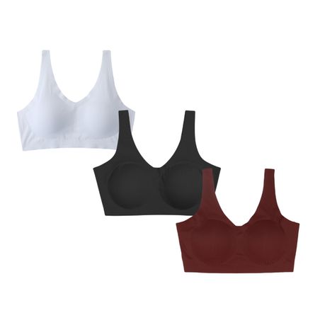 Sales Today Clearance Items Under 10 Womens Wireless Comfort Bra Easy  Pullover Seamless Push-Up Bras Everyday Bras Back Smoothing T-Shirt Bras  Black at  Women's Clothing store