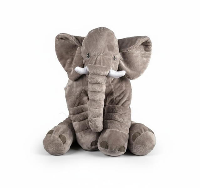 Plush Wild Elephant Baby Pillow - 60 cm Soft Cuddle Toy for Kids
