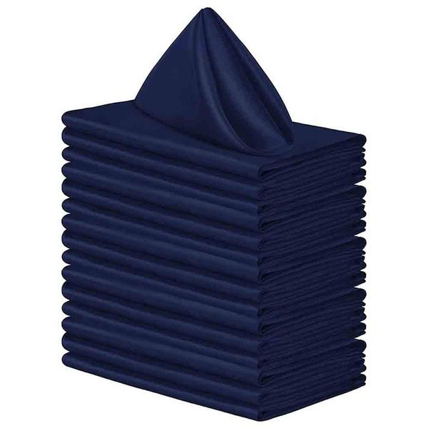10 Piece Square Satin Napkin Bright Silk Table Napkin Soft Smooth