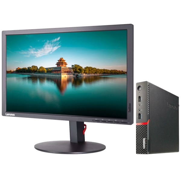 Lenovo ThinkCentre M900 Tiny PC 6th Gen i5 - SSD - 20" Monitor (Refurbished)