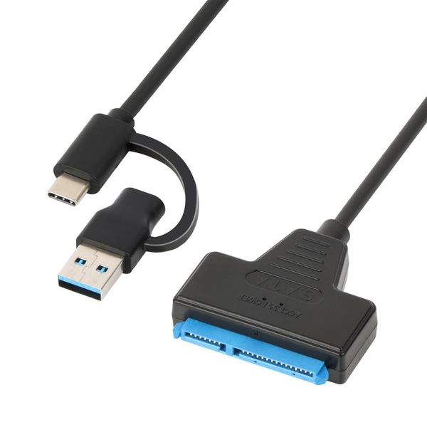 SATA to USB Cable, 2-in-1 USB 3.0 Type-C to SATA Adapter for 2.5 Inch SSD