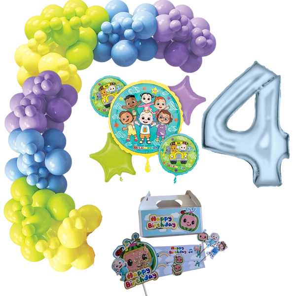 291 Piece Cocomelon themed Party Kit with Foil Number 1
