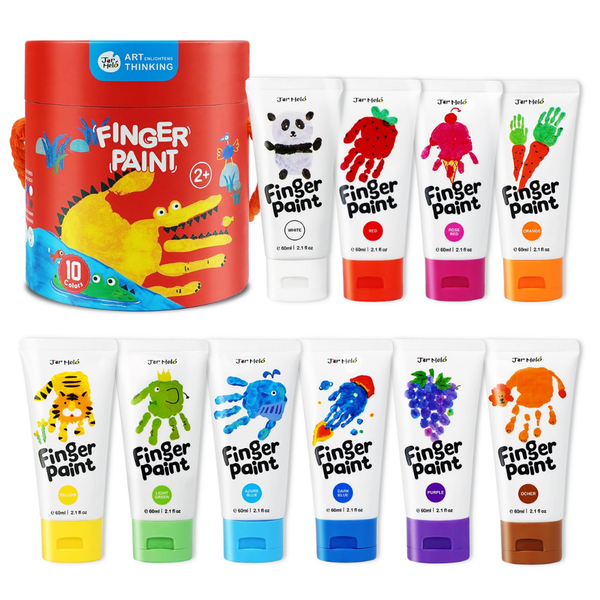 Jar Meló - Finger Paint - Non-Toxic &amp; Safe for Kids - 10 Colours