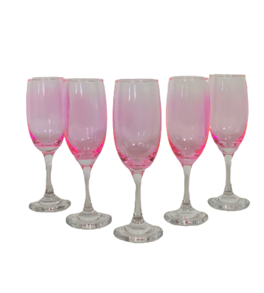 Champagne Glasses 190ml 6 PiecePink