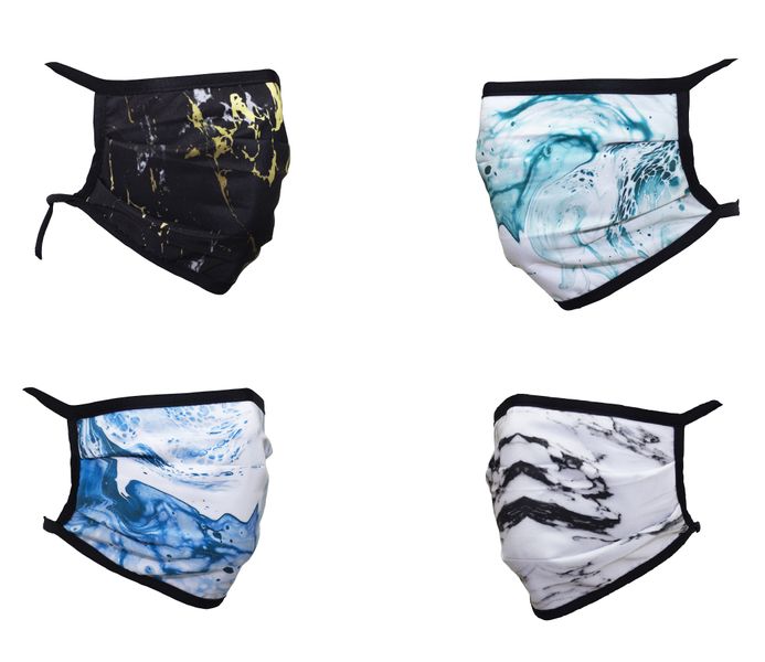 Marble - Triple Layer - Fabric Face Mask - Pack of 4