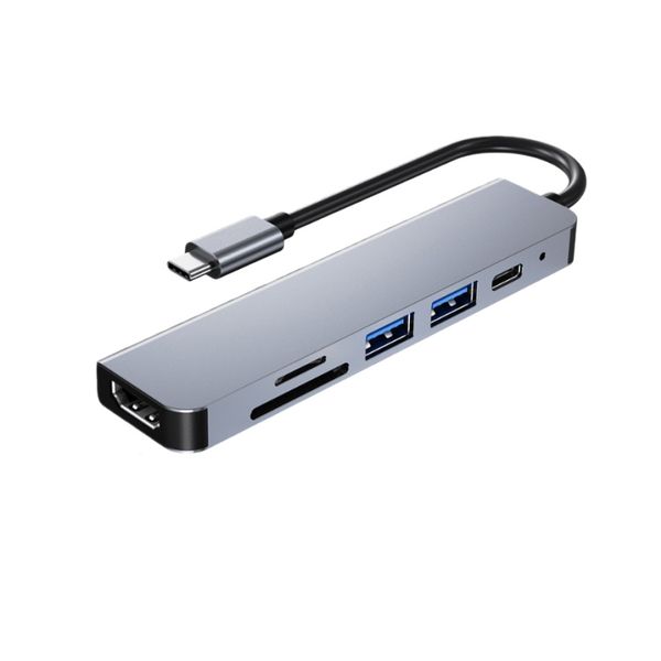 6-in-1 USB-C Hub Adapter With 4K HDTV &amp; PD 100W for iOS Devices