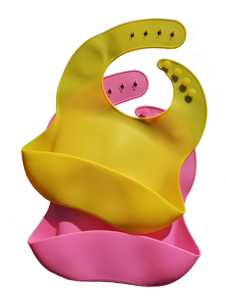 Soft Silicone Feeding Bibs With Food Catcher Pocket Set Of 2