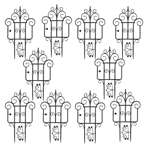 Garden Decor Plastic Fence Trellis for Climbing Plant Support 10-Piece - 40cm