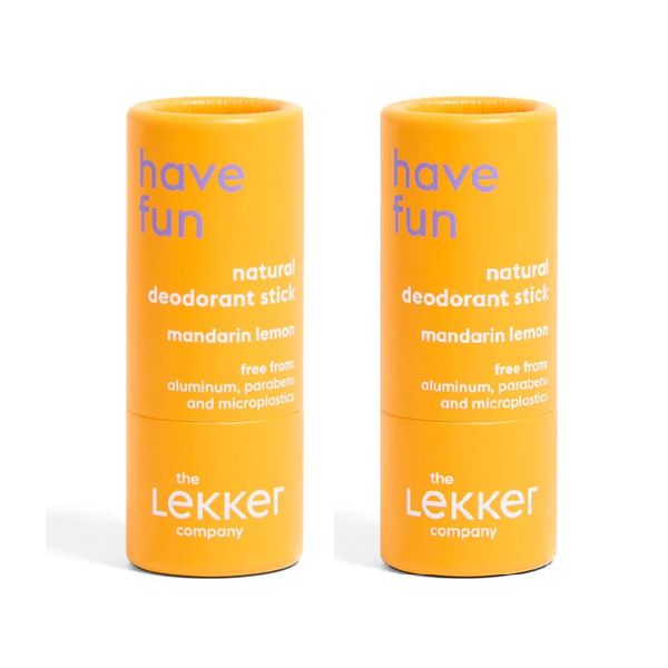 The Lekker Company - Natural Deodrant Mini Travel Stick Mandarin- Pack of 2