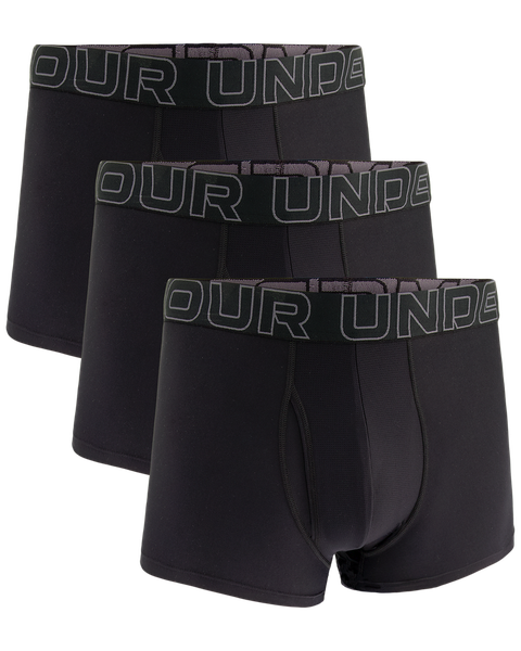 Under Armour Men's Performance Tech 3" Boxerjock - 3-Pack - Black