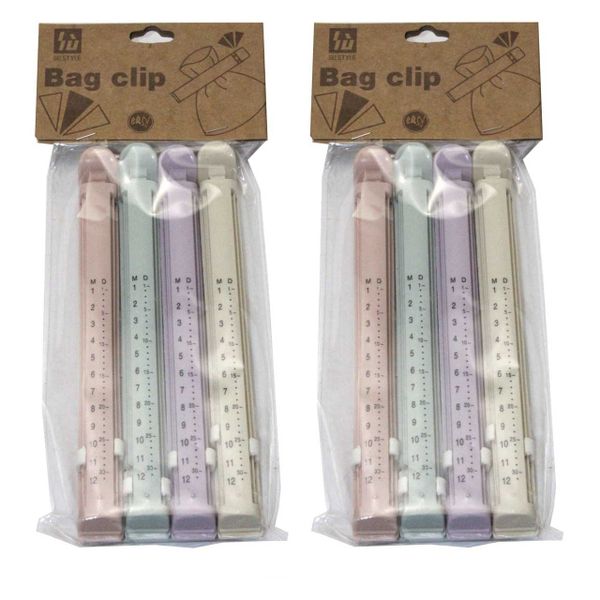 FI- 4 Assorted Date Recordable Sealing Clamps x 2 Pack