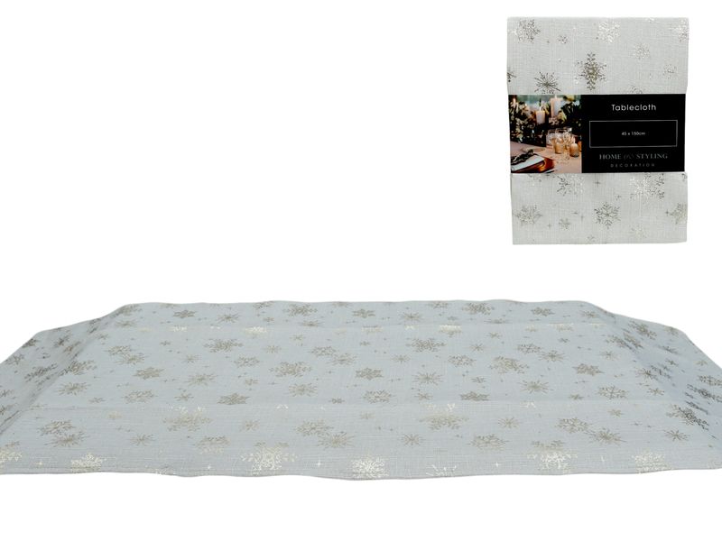 Home Styling Christmas Table Runner Gold Snowflakes 150 cm