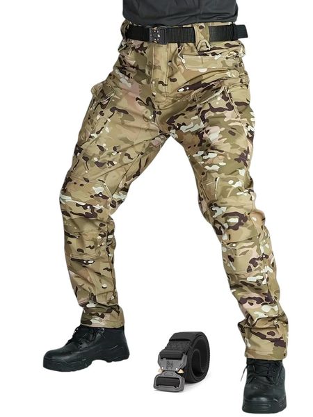 Tactical Cargo Pants For Men Casual Pants Joggers - Camo + Tactical Belt