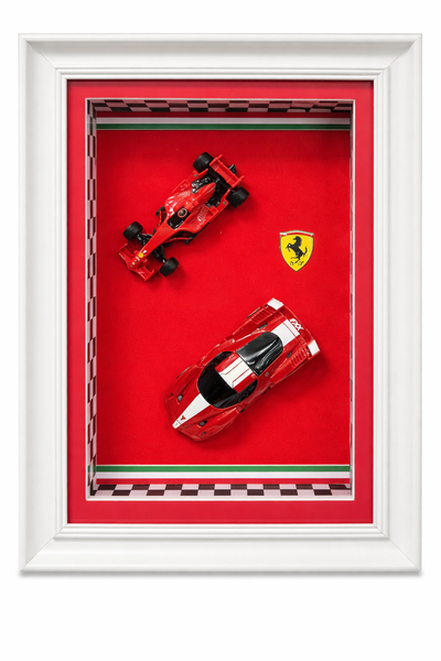 F1 AND FERRARI 458 SPECIALE GLASS FRAME 30cm x 21cm