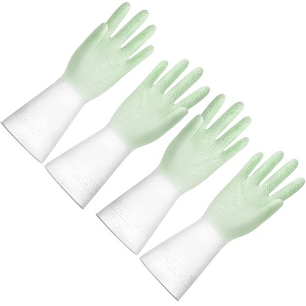 2 Pairs - Non-Slip Dishwashing Gloves - Large