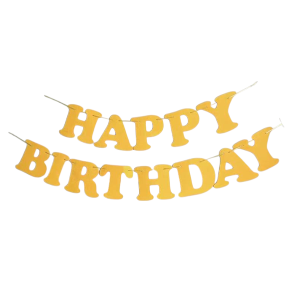 Happy Birthday Bold Font Party Banner