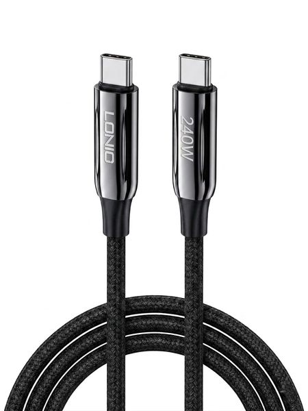 240W USB-C to USB-C Cable 2m Type C Fast Charging PD3.1 Braided Cable LDNIO