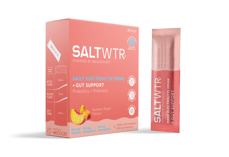 SaltWTR 20s, Summer Peach - Sugar-free Electrolytes,Gut Support