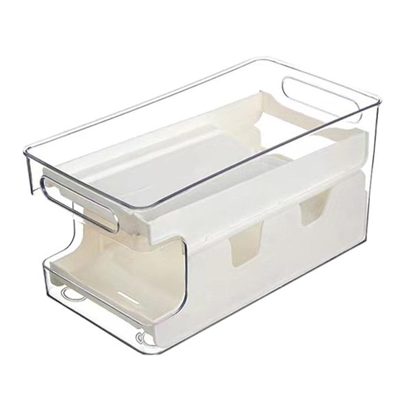 Double-Layer Automatic Rolling Beverage Soda Can Storage Dispenser and Handmade Key Ring