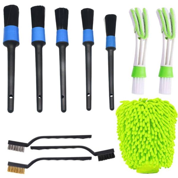 11pcs Car Cleaning Brush Set for Tire and Rim Cleaning Dirt without Scratch